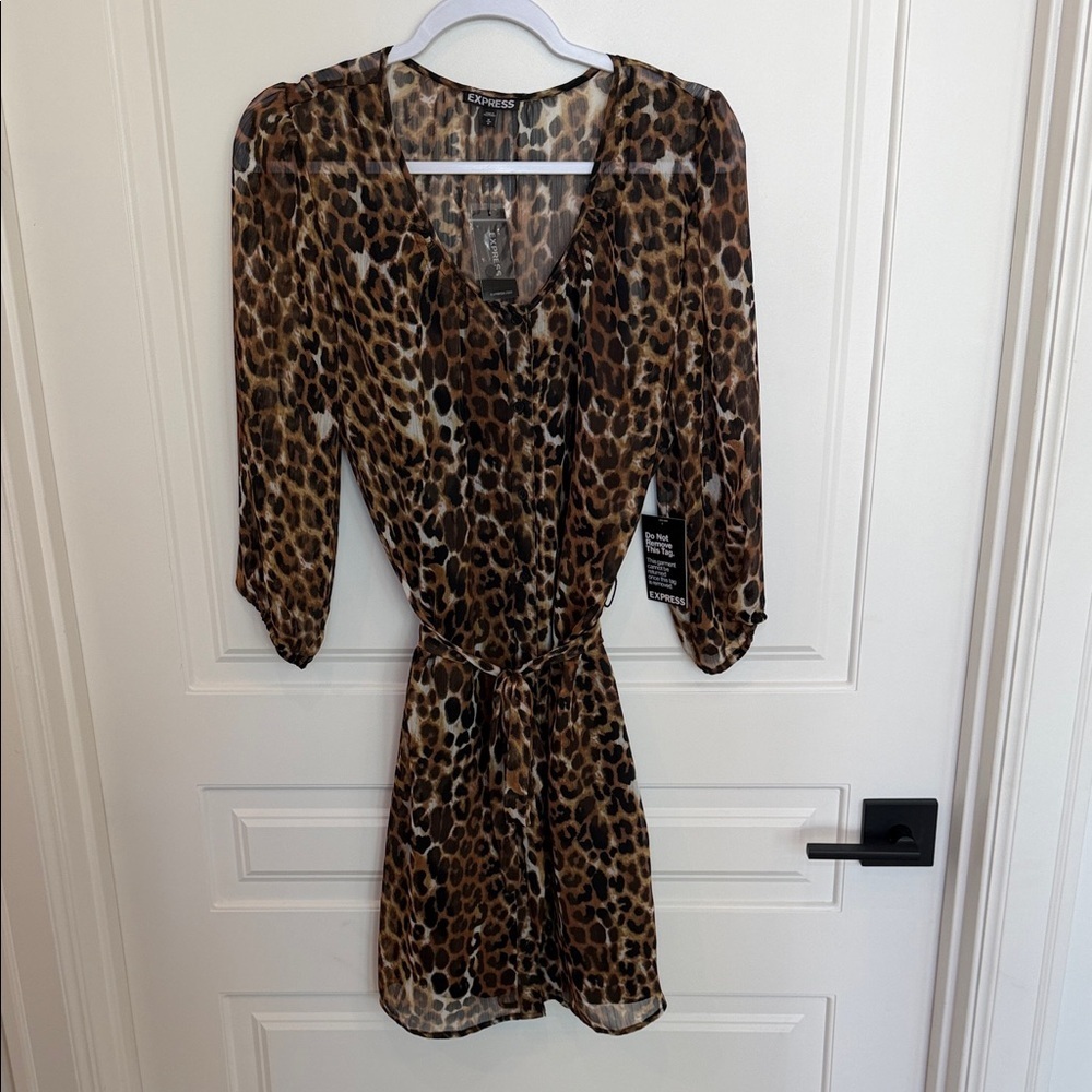 Express Animal Print Mini Dress